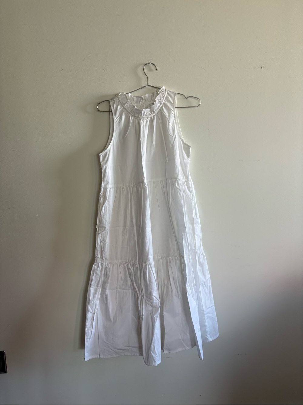 Sleeveless White Tiered Maxi Dress